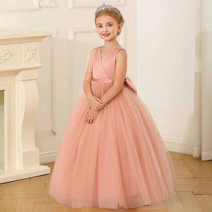 Ball Gown Floor Length Satin Tulle Flower Girl Dress