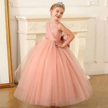 Ball Gown Floor Length Satin Tulle Flower Girl Dress