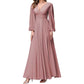 Long Sleeve Chiffon Bridesmaid Dresses Plus Size Prom Dress Formal Gowns