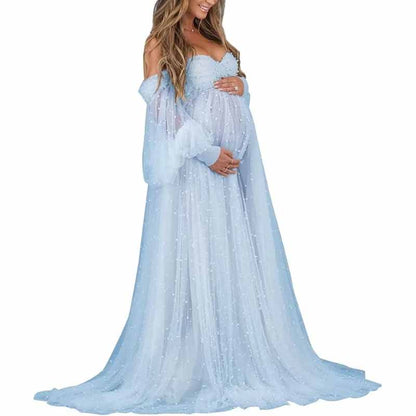 Tulle Dresses Puffy Off Shoulder Bridal Lingerie Pregnancy Gowns