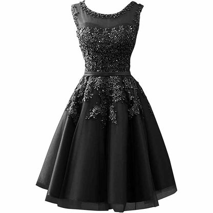 Women's Evening Dresses with Appliques Elegant Ball Gown Bridesmaid Dresses Short Party Dress