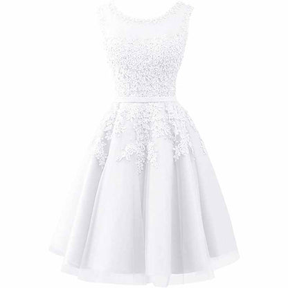 Women's Evening Dresses with Appliques Elegant Ball Gown Bridesmaid Dresses Short Party Dress