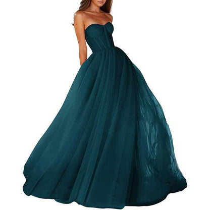 Sweetheart Ball Gown Prom Dress Tulle Long Women Formal Evening Gowns