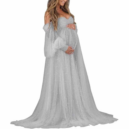 Tulle Dresses Puffy Off Shoulder Bridal Lingerie Pregnancy Gowns