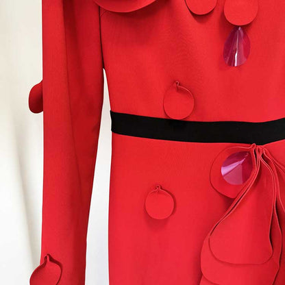 Womens Long Sleeves Gown Flower Detail Long Formal Dresses