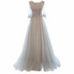 Women's Evening Dresses Tulle Ball Gowns 3/4 Sleeves Wedding Dress Long Lace Wedding Guest Dress