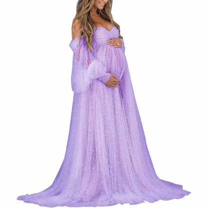 Tulle Dresses Puffy Off Shoulder Bridal Lingerie Pregnancy Gowns