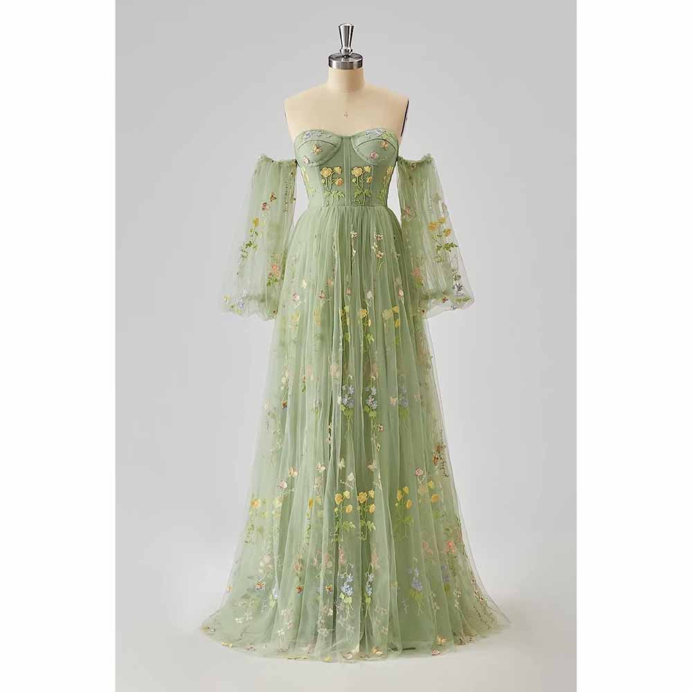 Womens Flower Embroidery Tulle Prom Dress Formal Evening Party Gowns SD Dresscode & Fashiontrends Womens Flower Embroidery Tulle Prom Dress Formal Evening Party Gowns SD Dresscode & Fashiontrends
