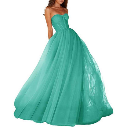 Sweetheart Ball Gown Prom Dress Tulle Long Women Formal Evening Gowns