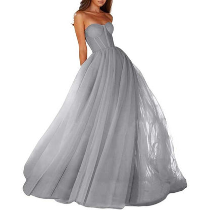 Sweetheart Ball Gown Prom Dress Tulle Long Women Formal Evening Gowns