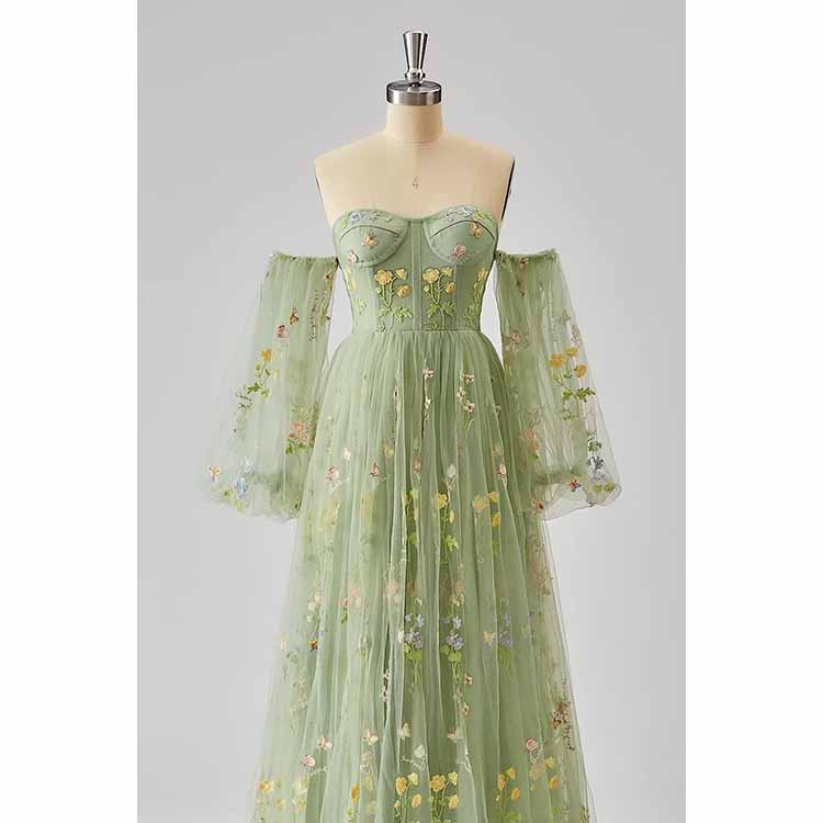 Womens Flower Embroidery Tulle Prom Dress Formal Evening Party Gowns SD Dresscode & Fashiontrends Womens Flower Embroidery Tulle Prom Dress Formal Evening Party Gowns SD Dresscode & Fashiontrends