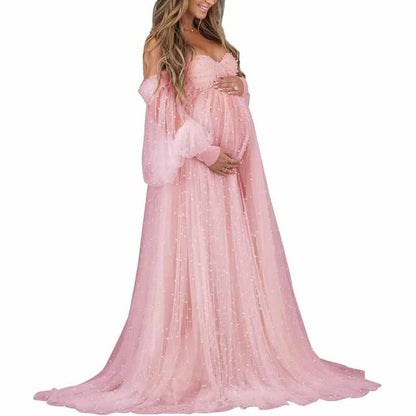 Tulle Dresses Puffy Off Shoulder Bridal Lingerie Pregnancy Gowns