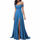 Off The Shoulder Bridesmaid Dresses Women Long Satin Formal Dresses Spaghetti Straps Evening Gown