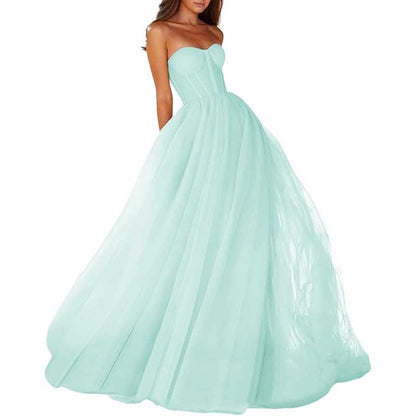 Sweetheart Ball Gown Prom Dress Tulle Long Women Formal Evening Gowns