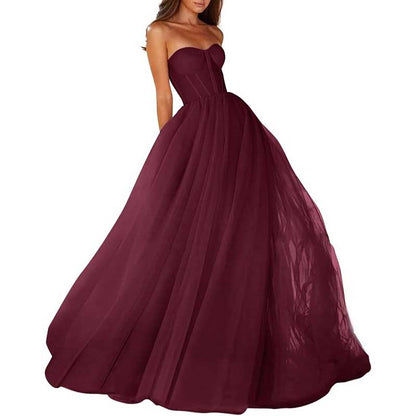 Sweetheart Ball Gown Prom Dress Tulle Long Women Formal Evening Gowns