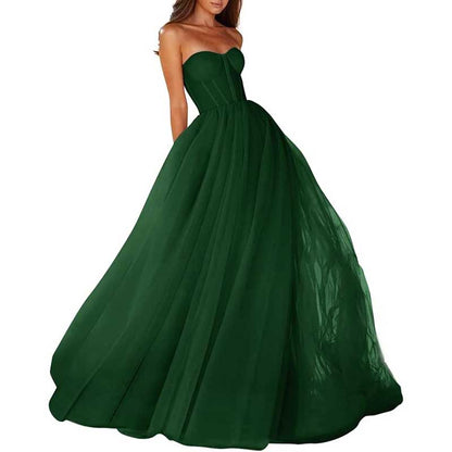 Sweetheart Ball Gown Prom Dress Tulle Long Women Formal Evening Gowns