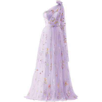Womens Flower Embroidery Tulle Prom Dress Formal Evening Party Gowns
