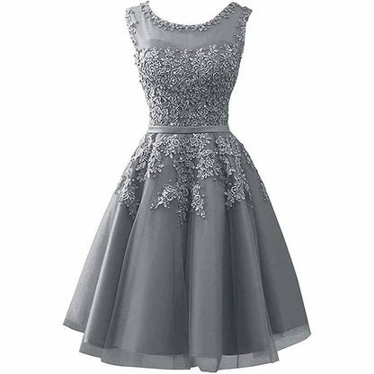 Women's Evening Dresses with Appliques Elegant Ball Gown Bridesmaid Dresses Short Party Dress
