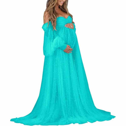 Tulle Dresses Puffy Off Shoulder Bridal Lingerie Pregnancy Gowns
