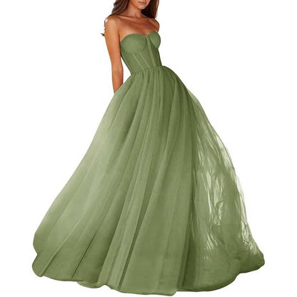 Sweetheart Ball Gown Prom Dress Tulle Long Women Formal Evening Gowns