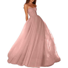 Sweetheart Ball Gown Prom Dress Tulle Long Women Formal Evening Gowns