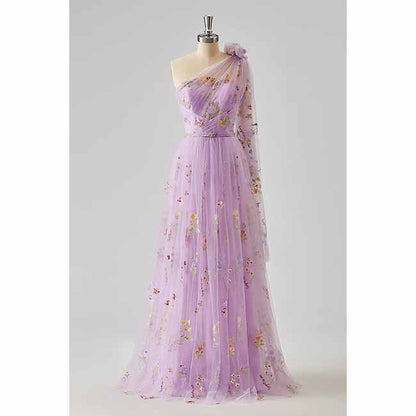 Womens Flower Embroidery Tulle Prom Dress Formal Evening Party Gowns