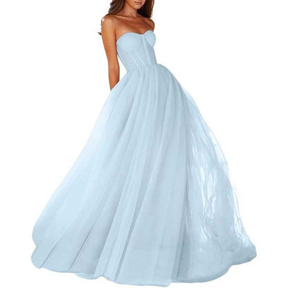 Sweetheart Ball Gown Prom Dress Tulle Long Women Formal Evening Gowns