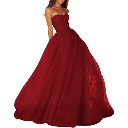 Sweetheart Ball Gown Prom Dress Tulle Long Women Formal Evening Gowns