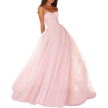 Sweetheart Ball Gown Prom Dress Tulle Long Women Formal Evening Gowns