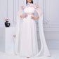 Women's Sheer Cape Embroidery Tulle Prom Dress Wedding Cocktail Dress