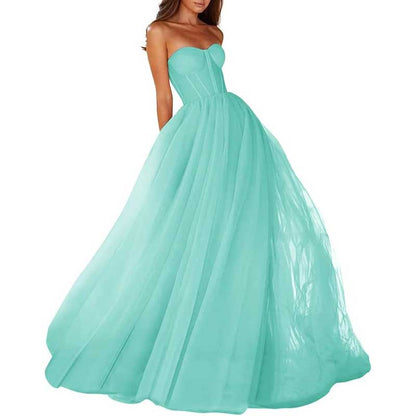 Sweetheart Ball Gown Prom Dress Tulle Long Women Formal Evening Gowns