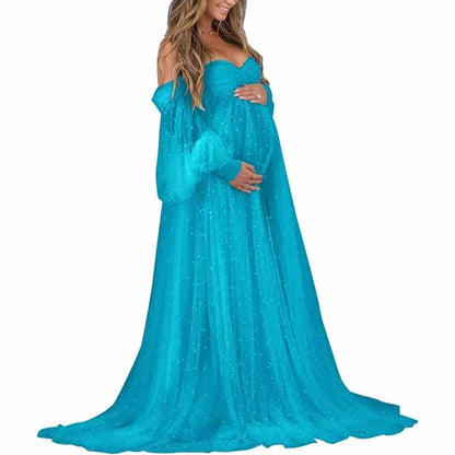 Tulle Dresses Puffy Off Shoulder Bridal Lingerie Pregnancy Gowns