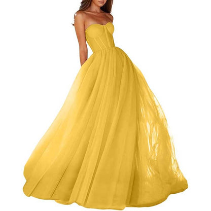 Sweetheart Ball Gown Prom Dress Tulle Long Women Formal Evening Gowns