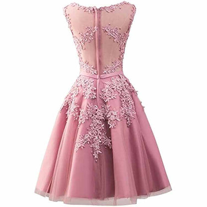 Women's Evening Dresses with Appliques Elegant Ball Gown Bridesmaid Dresses Short Party Dress