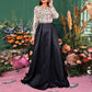 Long Sleeve High Waist Prom Dress A Line Evening Long Dress