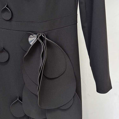 Womens Long Sleeves Gown Flower Detail Long Formal Dresses