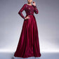 Long Sleeve High Waist Prom Dress A Line Evening Long Dress