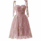 Womens Flower Embroidery Tulle Prom Dress Formal Evening Party Gowns