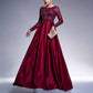 Long Sleeve High Waist Prom Dress A Line Evening Long Dress