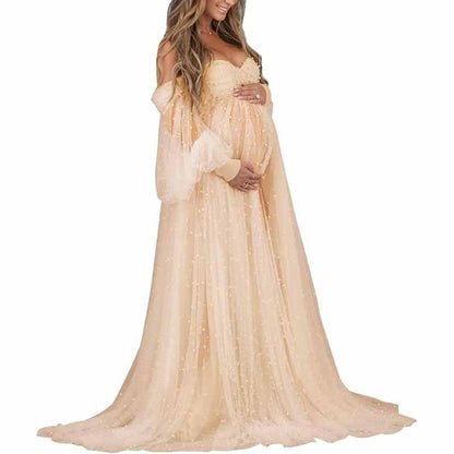 Tulle Dresses Puffy Off Shoulder Bridal Lingerie Pregnancy Gowns