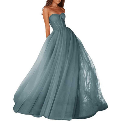 Sweetheart Ball Gown Prom Dress Tulle Long Women Formal Evening Gowns