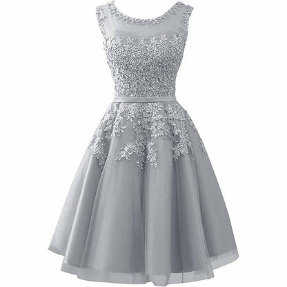Women's Evening Dresses with Appliques Elegant Ball Gown Bridesmaid Dresses Short Party Dress