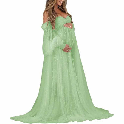 Tulle Dresses Puffy Off Shoulder Bridal Lingerie Pregnancy Gowns
