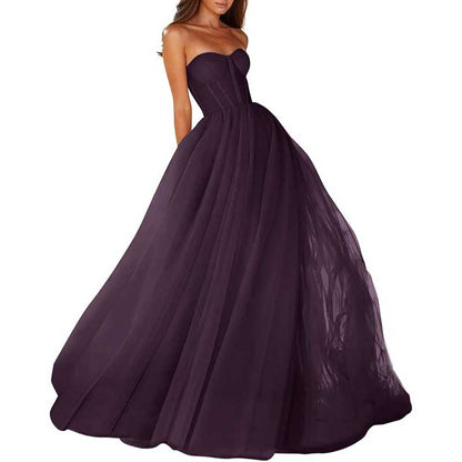 Sweetheart Ball Gown Prom Dress Tulle Long Women Formal Evening Gowns