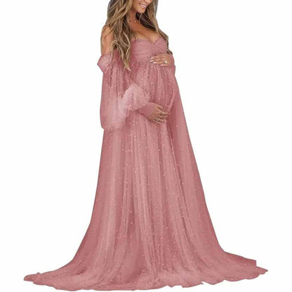 Tulle Dresses Puffy Off Shoulder Bridal Lingerie Pregnancy Gowns