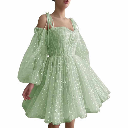 Tulle Homecoming Dresses Puffy Sleeve Sweetheart Short Prom Dresses Party Gowns