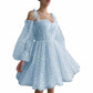 Tulle Homecoming Dresses Puffy Sleeve Sweetheart Short Prom Dresses Party Gowns