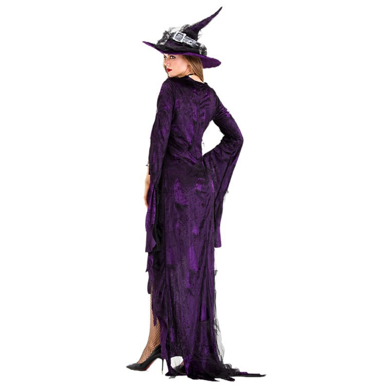 Halloween Costume Purple Swallowtail Witch Costume Magician Party Demon Performance Costume