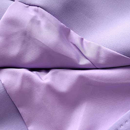 Women Lavender Pantsuit Fitted Blazer + Mid-High Rise Trousers Pantsuit Suit Office Wear