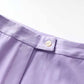 Women Lavender Pantsuit Fitted Blazer + Mid-High Rise Trousers Pantsuit Suit Office Wear